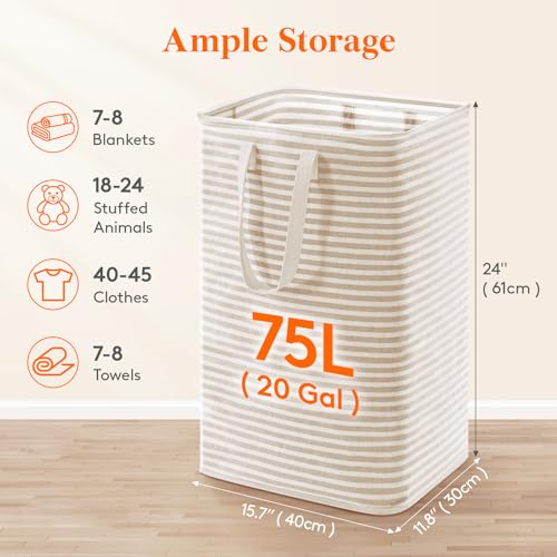 Lifewit 75L Collapsible Laundry Basket - Waterproof & Freestanding