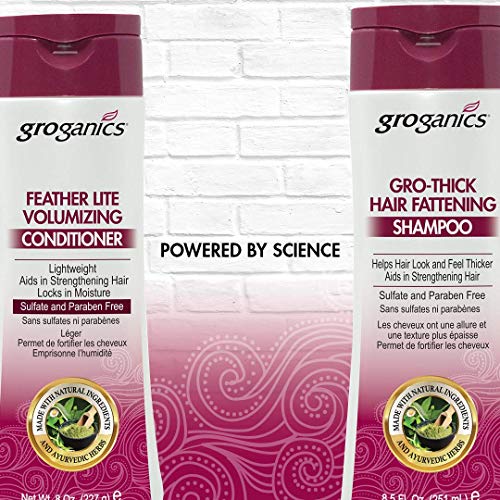 Groganics Thick Hair Fattening Shampoo 8.5oz - Natural, Sulfate-Free Hair Care for Thicker, Stronger Hair