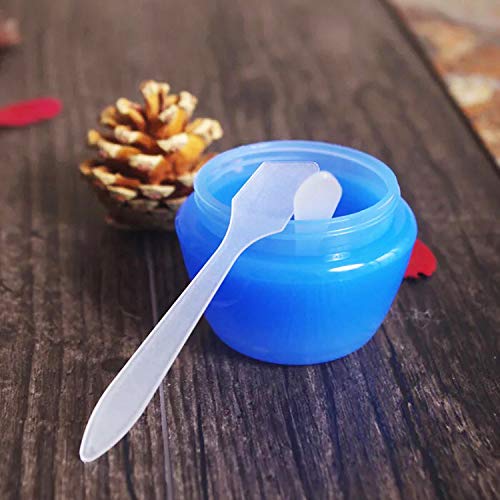 Clear 100 Pack Cosmetic Spatulas - Small Plastic Spoons for DIY Facial Mask & Skincare