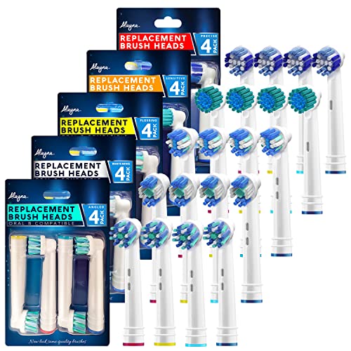 Alayna Assorted Oral-B Replacement Brush Heads Pack of 20 - Compatible with Electric Toothbrushes