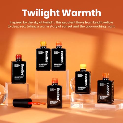 Beetles Twilight Warmth Gel Polish Set - 6 Orange to Yellow Shades (A - Orange | Twilight Warmth)