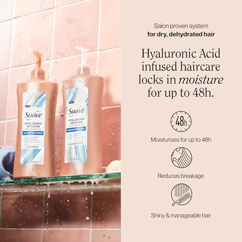Suave Hyaluronic Infusion Moisturizing Conditioner for Dry Hair, 28 oz, 4 Pack