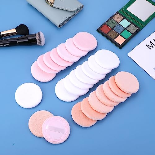 WLLHYF 24-Pack Makeup Powder Puffs - Soft Cotton Face Makeup Sponges for Foundation & Loose Powder