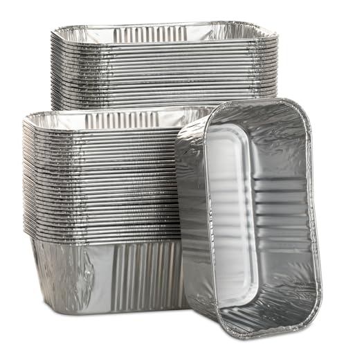 MOACOCK 50 Pack Mini Loaf Pans - 6" x 3.5" Aluminum Foil for Baking