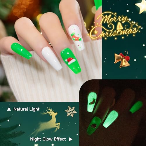 YTD Likomey Glow in the Dark Gel Nail Polish Set - 8 Colors with Base & Top Coat