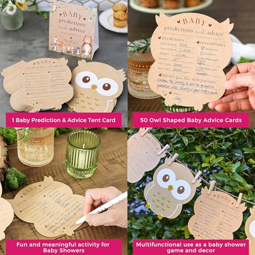 Baby Shower Advice Cards Set of 50 - Woodland Animal Theme
