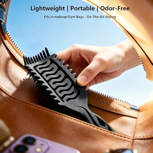 SLUPS Vented Wide-Tooth Curl Defining Hair Brush with Soft Bristles & Bonus Sleep Bonnet
