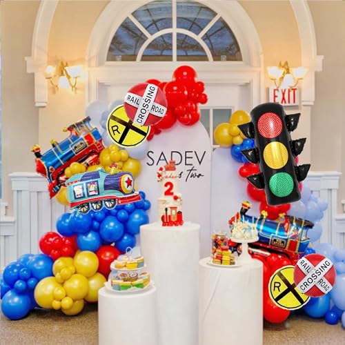 Train Balloon Decoration Set - 6PC Railway Party Supplies