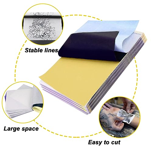 Romlon Tattoo Practice Skin and Stencil Transfer Paper Kit, 40-Piece Set