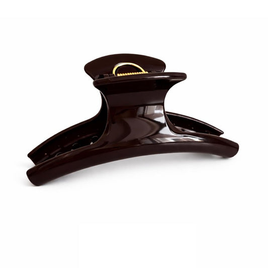 6 Inch Jumbo Claw Clip for Thick and Long Hair, Strong Grip Extra Large Hair Clips with Curved Design, Acrylic Non-Slip Oversized Hair Jaw Clip for Women Girls - Chocolate