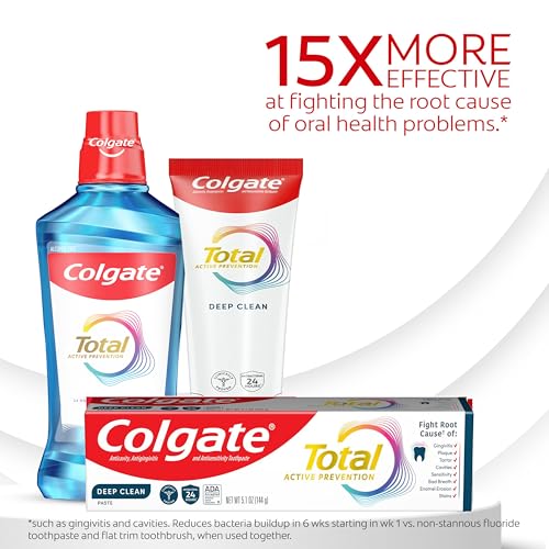 Colgate Total Deep Clean Mint Toothpaste 5.1 oz, 3 Pack - Anticavity Fluoride Formula