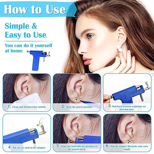 Professional Ear Piercing Gun Kit with Stainless Steel Studs