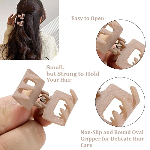 FASOTY 10Pcs Mini Claw Hair Clips for Thin to Medium Hair, Neutral Color