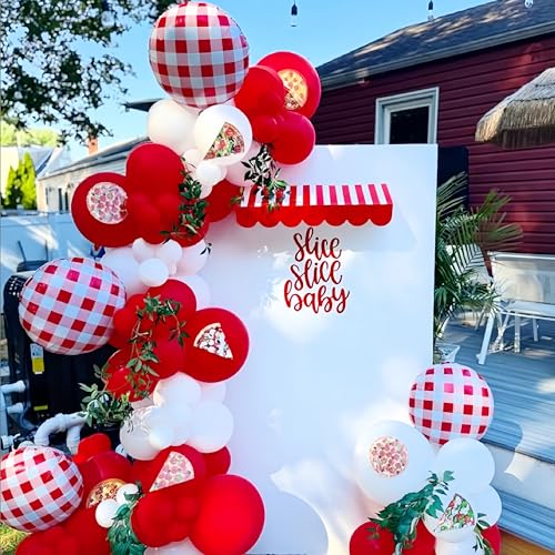 6 Red and White Checkered Balloons for Picnic & Party Decorations
