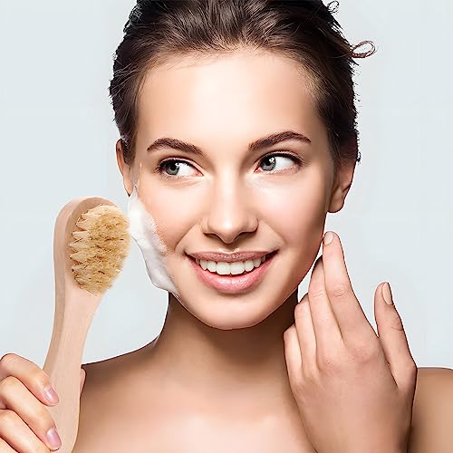 Kootinn Mini Dry Brush 2 Pack - Natural Bristle Exfoliating Facial Brush
