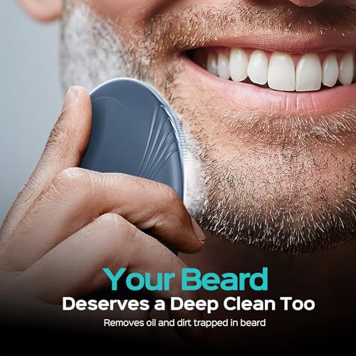COSLUS FBS01 Portable Facial Cleansing Brush - Gentle Silicone, 5 Modes, Waterproof, Navy Blue