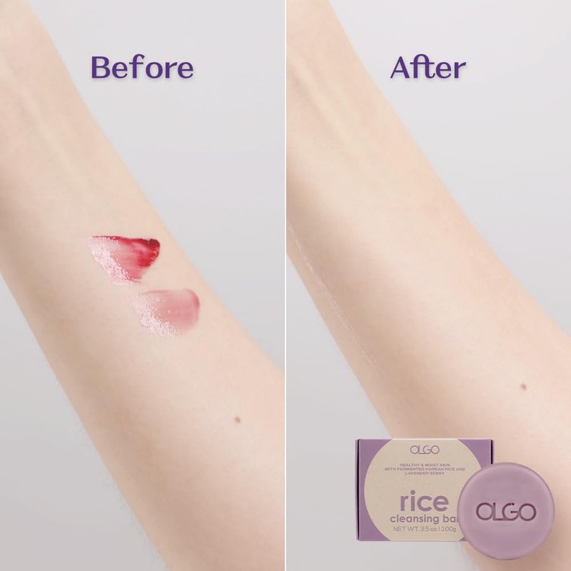 OLGO Rice Cleansing Bar | Crystal clear & Moist skin with fermented Korean rice water and natural lavender oil | vegan, sulfate-free, paraben-free (3.5 oz)