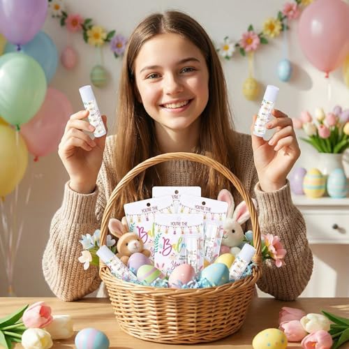 12-Pack Easter Lip Balm Set - Moisturizing Carrot Cake Flavor Gift Set