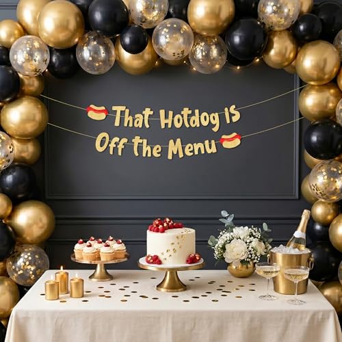 Gold Glitter Bachelorette Party Banner - Pre-Strung Decor