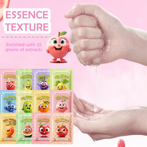 12 Pack Fruit Face Masks for Kids – Hydrating, Gentle Sheet Masks