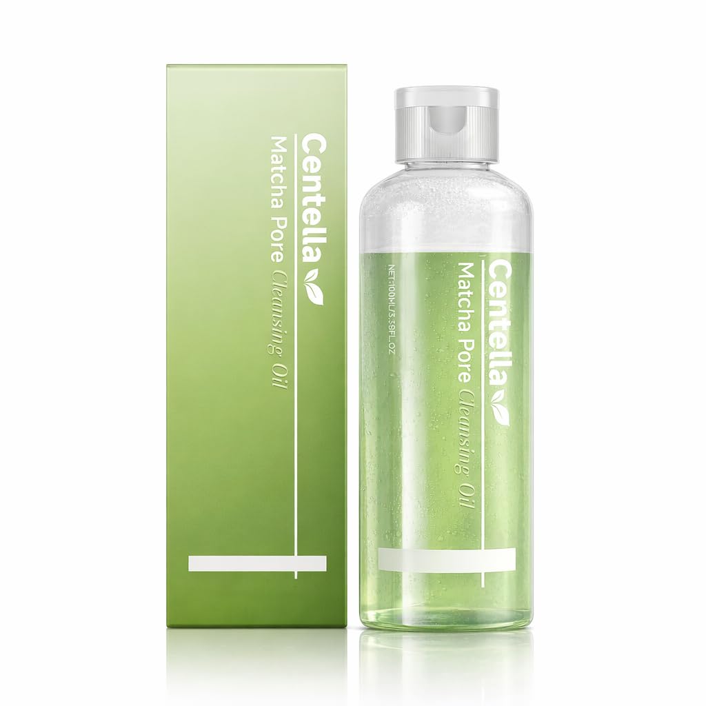 Matcha Centella Cleansing Oil for Face, Korean Facial Cleanser with Matcha Extract, Lightweight Cleansing Oil for Makeup and Daily Face Wash, Hydrating Skin Care for Pore Care and Fresh Feeling