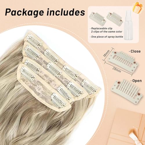 Perience 24-Inch Wavy Synthetic Clip-In Hair Extensions - Blonde Full Head