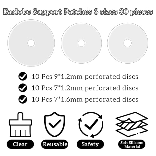 Clear Silicone Piercing Discs 30Pcs - 7mm & 9mm for Healing