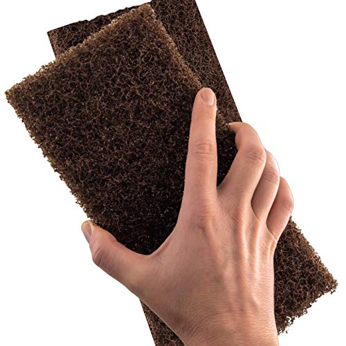 Heavy Duty XL Scouring Pads 2 Pack - Large Nylon Scrubbing Sponges for Tough Cleaning