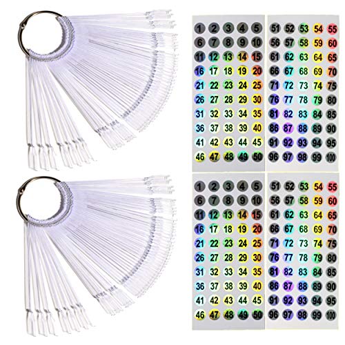 100pcs Nail Swatch Sticks with Ring for Easy Color Display