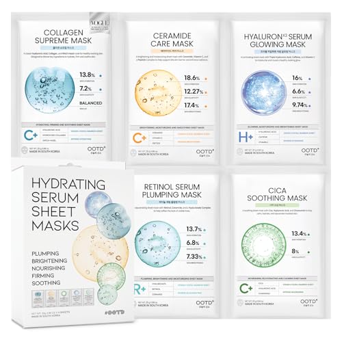 #OOTD Collagen & Cica Sheet Mask Kit - 5-Pack Hydrating Masks