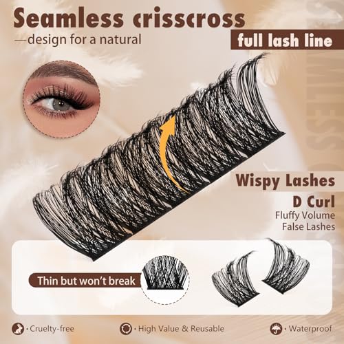 DIY Lash Extension Kit with Bond & Seal - 156 Wispy Clusters