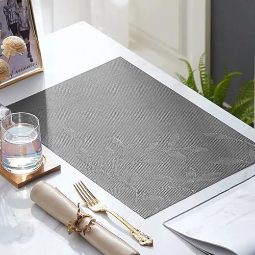 Panda Palm Heat-Resistant Vinyl Placemats Set of 8 - Black