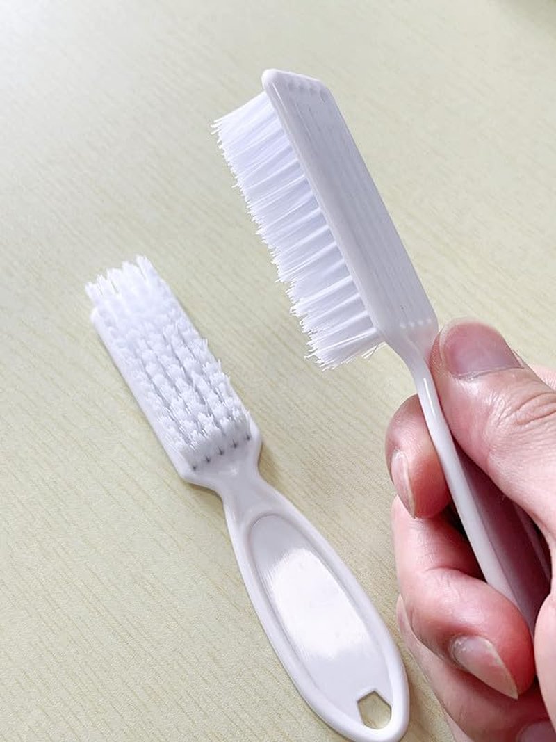 Nail Brush Set - 12Pcs Cleaning Brushes for Fingernails & Toenails | Ergonomic Handle for Manicure & Pedicure (White)