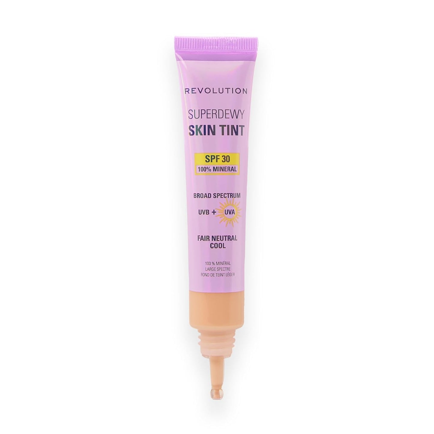 Revolution Superdewy Skin Tint - Tinted Mineral Foundation with SPF 30 | Buildable Coverage, Vegan, Dark Neutral Cool