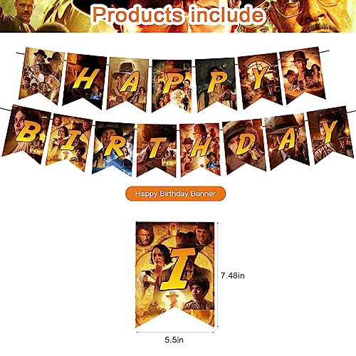 Indiana Jones Birthday Party Supplies Set - Banner, Cake Topper, Balloons & Cupcake Toppers