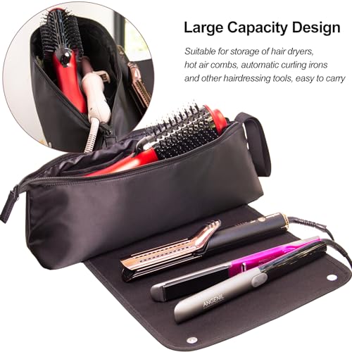 ANGENIL Black Hair Tool Travel Bag with Heat Resistant Mat