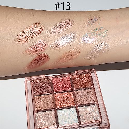 CAKAILA 9-Color Glitter Eyeshadow Palette - Long Lasting & Waterproof