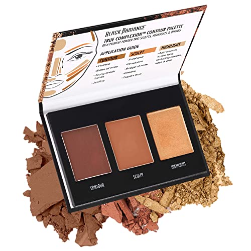 Black Radiance Honeymoon Loose Setting Powder & Contour Palette for Dark Skin Tones - Medium to Dark Shades
