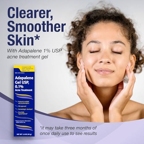 TARO Adapalene 0.1% Gel - Paraben-Free Acne Treatment for Sensitive Skin (1.6 Oz)