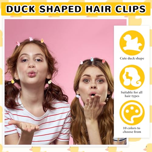 100 Glow in Dark Duck Hair Clips for Women - Fun Accessories