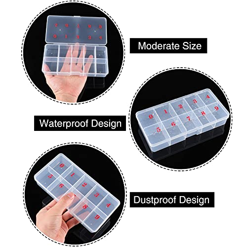 6-Piece Nail Tip Storage Organizer Box with 10 Numbered Slots