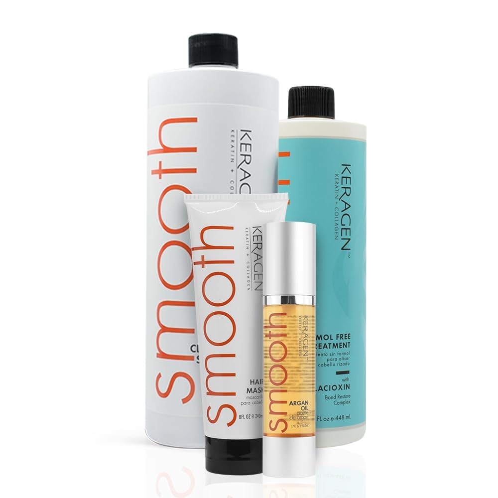 Keragen Hair Smoothing Treatment Kit - Formaldehyde-Free, At-Home Salon-Quality, 16 Oz | 16 Weeks Frizz-Free Smoothness