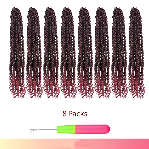 BOHOBABE 18-Inch Passion Twist Crochet Hair - 8 Packs Pre-Looped Braids