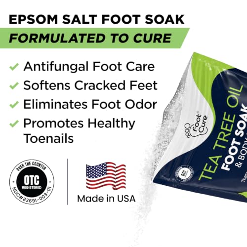 FOOT CURE Tea Tree Oil Epsom Salt Foot Soak, 16 Ounce - Callus & Odor Relief