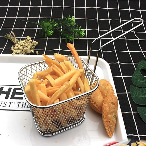 Mini Square Fry Baskets - Stainless Steel Snack Holders (2/4/8/12 PCS)
