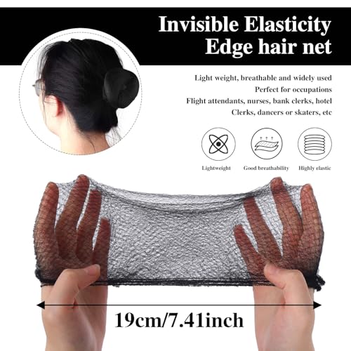 Dimeho 20 Pcs Invisible Mesh Hair Nets for Ballet & Dance