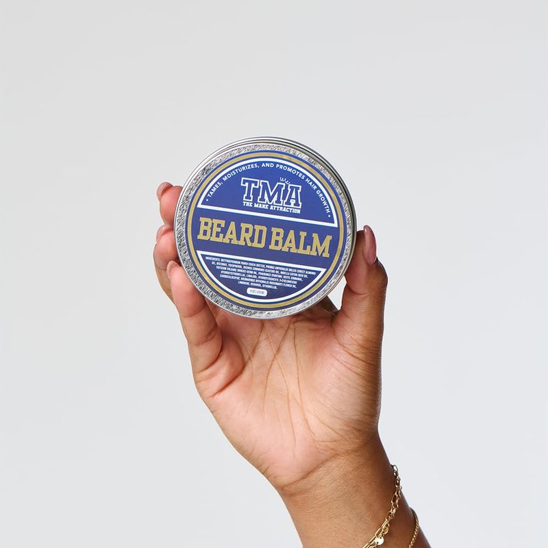 The Mane Attraction Beard Balm for Men – Moisturizing Beard Butter with Shea Butter & Beeswax – Softens, Conditions & Light Hold Styling – Castor & Rosemary Oils – Frizz Control – 2oz