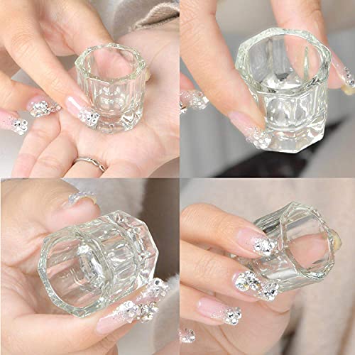 4 Pieces Acrylic Nail Dappen Dishes with No Lids - Monomer & Powder Mixing Bowls for Nail Art