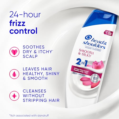 Head & Shoulders Smooth & Silky 2-in-1 Anti-Dandruff Shampoo, 28.2 Fl Oz