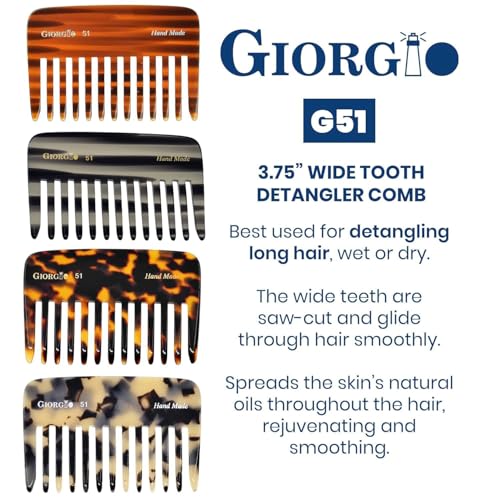 Giorgio G51 Graphite Wide Tooth Comb 3 Pack for Curly Hair